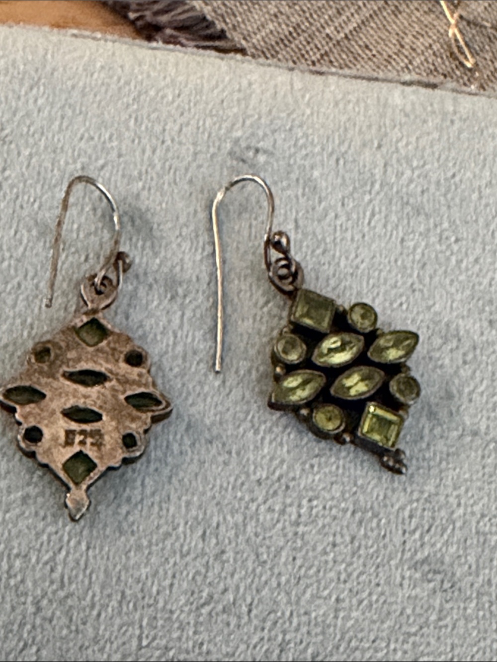Green Crystal Cluster Drop Earrings - Unbranded
